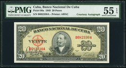 Cuba Banco Nacional de Cuba 20 Pesos 1949 Pick 80a "Courtesy Autograph" PMG About Uncirculated 55 EPQ. 

HID09801242017