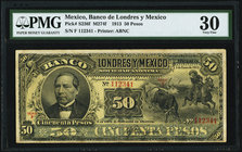 Mexico Banco de Londres y Mexico 50 Pesos 2.1.1913 Pick S236f M274f PMG Very Fine 30. 

HID09801242017