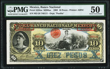 Mexico Banco Nacional de Mexicano 10 Pesos 1.4.1902 Pick S258ai M299as PMG About Uncirculated 50. Minor rust.

HID09801242017