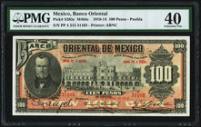 Mexico Banco Oriental 100 Pesos 10.3.1914 Pick S385c M464c PMG Extremely Fine 40. Spindle holes.

HID09801242017