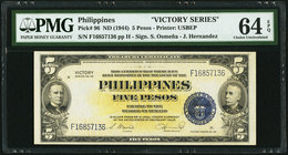 Philippines Victory Series 5 Pesos ND (1944) Pick 96 PMG Choice Uncirculated 64 EPQ. 

HID09801242017