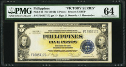 Philippines Victory Series 5 Pesos ND (1944) Pick 96 PMG Choice Uncirculated 64. 

HID09801242017