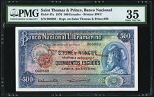 Saint Thomas and Prince Banco Nacional 500 Escudos 18.4.1956 Pick 47a PMG Choice Very Fine 35. 

HID09801242017