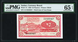 Sudan Sudan Currency Board 25 Piastres 1956 Pick 1A PMG Gem Uncirculated 65 EPQ. 

HID09801242017