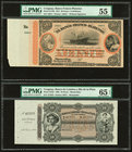 Uruguay Banco Franco-Platense; Banco de Londres y Rio de la Plata 20 Pesos = 2 Doblones; 10 Pesos 1.8.1871; 1.1.1883 Pick S173b; S242r Remainder Two E...