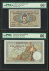 Yugoslavia National Bank 20; 100; 500 Dinara 6.9.1936; 1934; 1935 Pick 30; 31; 32 Three Examples PMG Gem Uncirculated 66 EPQ(2); Choice Uncirculated 6...