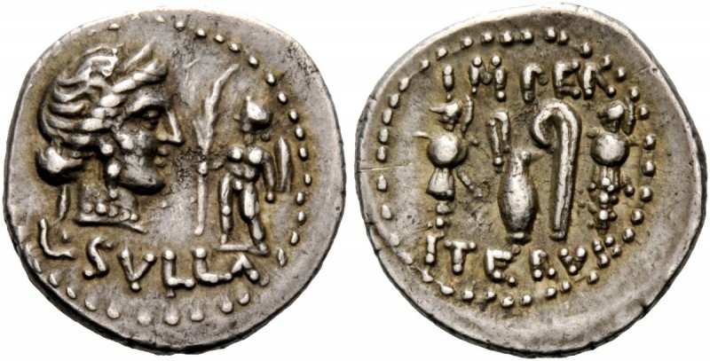The Roman Republic 
 L. Cornelius Sulla. Denarius, mint moving with Sulla 84-83...