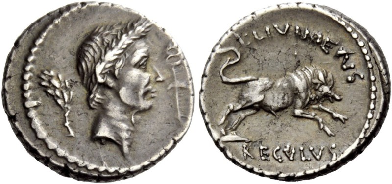 The Roman Republic 
 Imperatorial Issues 
 Denarius 42, AR 3.92 g. Laureate he...