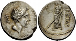 The Roman Republic 
 Imperatorial Issues 
 Denarius, Southern Spain 44, AR 3.72 g. SEX MAGN PIVS – IMP – B Bare head of Cnaeus Pompeius r. Rev. PIET...