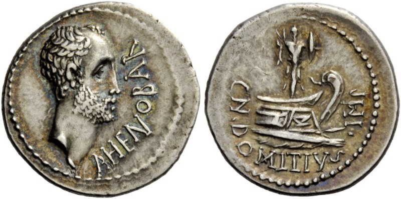 The Roman Republic 
 Imperatorial Issues 
 Cn. Domitius Ahenobarbus. Denarius,...