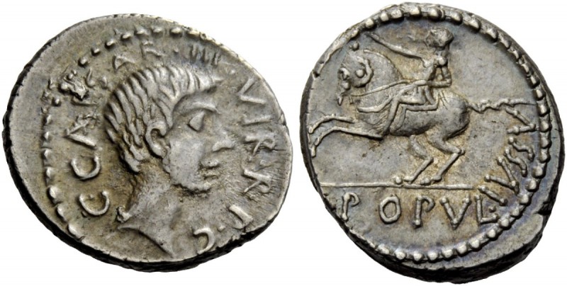 The Roman Republic 
 Imperatorial Issues 
 C. Caesar Octavianus . Denarius, mi...