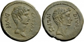 The Roman Republic 
 Imperatorial Issues 
 C. Caesar Octavianus. Bronze, Italy 38, Æ 18.49 g. CAESAR – DIVI·F Bare head of Octavian r. Rev. DIVOS – ...