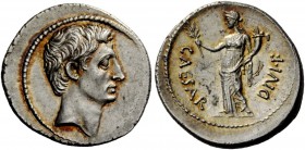 The Roman Empire 
 Octavian, 32 – 29 BC 
 Denarius, Brundisium or Roma 32-29 BC, AR 3.74 g. Bare head r. Rev. CAESAR – DIVI·F Pax, draped, standing ...