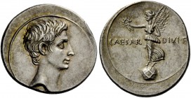 The Roman Empire 
 Octavian, 32 – 29 BC 
 Denarius, Brundisium and Rome (?) circa 32-29 BC, AR 3.76 g. Bare head r. Rev. CAESAR – DIVI F Victory sta...