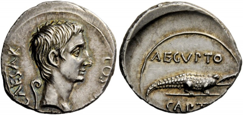 The Roman Empire 
 Octavian, 32 – 29 BC 
 Denarius, Brundisium or Roma 28, AR ...