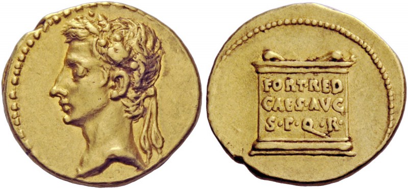 The Roman Empire 
 Octavian, as Augustus 27 BC – 14 AD 
 Aureus, Colonia Caesa...