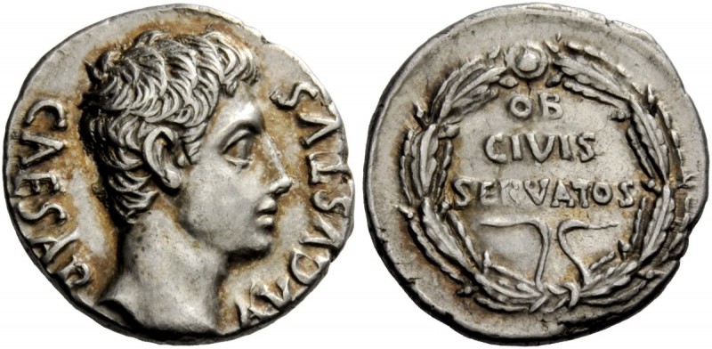 The Roman Empire 
 Octavian, as Augustus 27 BC – 14 AD 
 Denarius, Colonia Pat...