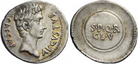 The Roman Empire 
 Octavian, as Augustus 27 BC – 14 AD 
 Denarius, Colonia Caesaraugusta circa 19-18 BC, AR 3.84 g. CAESAR – AVGVSTVS Bare head r. R...