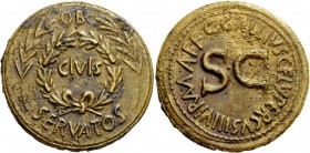 The Roman Empire 
 Octavian, as Augustus 27 BC – 14 AD 
 C. Gallius Lupercus . “Medallic” Sestertius 16 BC, Orichalcum 36.91 g. OB / CIVIS / SERVATO...
