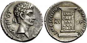 The Roman Empire 
 Octavian, as Augustus 27 BC – 14 AD 
 L. Mescinius Rufus. Denarius 16 BC, AR 4.03 g. [CAESAR AVG]V – STVS TR POT Laureate head r....