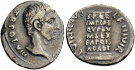 The Roman Empire 
 Octavian, as Augustus 27 BC – 14 AD 
 L. Vinicius. Denarius, Rome, 16 BC, AR 3.71 g. [AVGVSTVS] – TR POT VIII Bare head r. Rev. L...