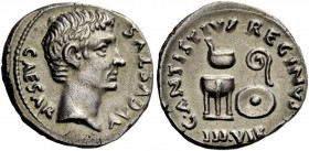 The Roman Empire 
 Octavian, as Augustus 27 BC – 14 AD 
 C. Antistius Reginus. Denarius 13 BC, AR 3.75 g. CAESAR – AVGVSTVS Bare head r. Rev. C·ANTI...