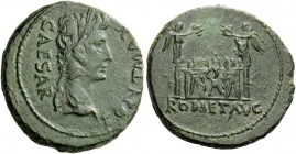 The Roman Empire 
 Octavian, as Augustus 27 BC – 14 AD 
 As, Auxiliary mint in Gaul 8 BC, Æ 11.24 g. CAESAR – PONT MAX Laureate head r. Rev. ROM ET ...