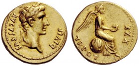 The Roman Empire 
 Octavian, as Augustus 27 BC – 14 AD 
 Quinarius, Lugdunum July 7 AD – June 8 AD, AV 3.84 g. AVGVSTVS – DIVI F Laureate head r. Re...