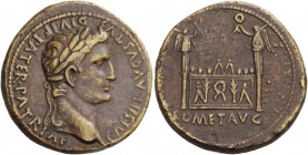 The Roman Empire 
 Octavian, as Augustus 27 BC – 14 AD 
 Sestertius, Lugdunum circa 9-14 AD, Æ 26.01 g. CAESAR AVGVSTVS DIVI F PATER PATRIAE Laureat...