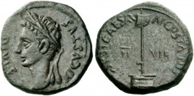 The Roman Empire 
 Octavian, as Augustus 27 BC – 14 AD 
 L. Cassius and C. Valerius Fene(stella?), duoviri. Semis, Caesaraugusta circa 15-13 BC, Æ 4...
