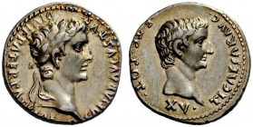 The Roman Empire 
 Octavian, as Augustus 27 BC – 14 AD 
 Denarius, Lugdunum circa 13-14 AD, AR 3.85 g. CAESAR AVGVSTVS – DIVI F PATER PATRIAE Laurea...