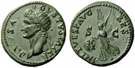 The Roman Empire 
 Octavian, as Augustus 27 BC – 14 AD 
 Divus Augustus. Dupondius, restitution issue struck under Titus 80-81, Æ 13.28 g. DIVVS AV ...