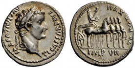The Roman Empire 
 Tiberius, 14 – 37 
 Denarius, Lugdunum 15-16, AR 3.78 g. TI CAESAR DIVI – AVG F AVGVSTVS Laureate head r. Rev. TR POT XVII Tiberi...
