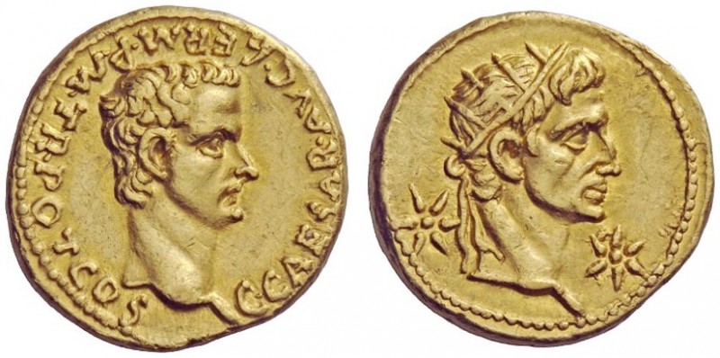The Roman Empire 
 Gaius, 37 – 41 
 Aureus, Lugdunum 37-38, AV 7.90 g. C CAESA...