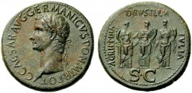 The Roman Empire 
 Gaius, 37 – 41 
 Sestertius 37-38, Æ 28.56 g. C CAESAR AVG GERMANICVS PON M TR POT Laureate bust l. Rev. AGRIPPINA – DRVSILLA – I...