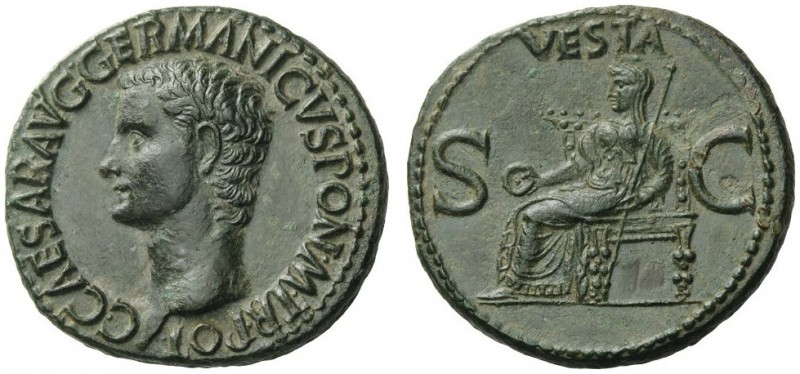 The Roman Empire 
 Gaius, 37 – 41 
 As 37-38, Æ 12.30 g. C CAESAR AVG GERMANIC...