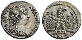 The Roman Empire 
 Nero augustus, 54 – 68 
 Tetradrachm, Antioch 63-64, AR 15.42 g. ÍÅÑÙÍ ÊÁÉÓÁÑ – ÓÅÂÁÓÔÏÓ Laureate bust r., wearing aegis. Rev. ÅÔ...