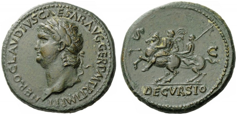 The Roman Empire 
 Nero augustus, 54 – 68 
 Sestertius circa 64, Æ 27.94 g. NE...