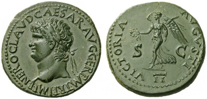 The Roman Empire 
 Nero augustus, 54 – 68 
 Dupondius circa 64, Æ 13.30 g. NER...
