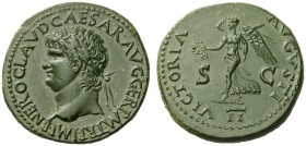 The Roman Empire 
 Nero augustus, 54 – 68 
 Dupondius circa 64, Æ 13.30 g. NERO CLAVD CAESAR AVG GER P M TR P IMP P Laureate head l. Rev. VICTORIA –...
