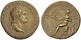 The Roman Empire 
 Nero augustus, 54 – 68 
 Sestertius, Lugdunum circa 67, Æ 22.27 g. IMP NERO CAESAR AVG P MAX TR P P P Laureate head r., with glob...