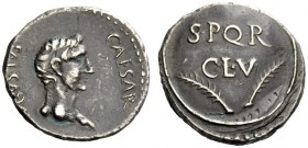The Roman Empire 
 The Civil Wars, 68 – 69 
 Denarius, Uncertain mint in Spain or Gaul 68-69, AR 3.93 g. CAESAR – [A]VGVSTVS Bare head of Augustus r...