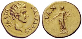 The Roman Empire 
 The Civil Wars, 68 – 69 
 Aureus, Spain and Gaul (?) 68, AV 7.25 g. DIVVS – AVGVSTVS Radiate head of Augustus r. Rev. PAX Pax sta...