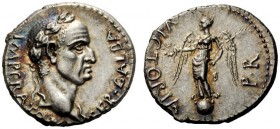 The Roman Empire 
 Galba, 68 – 69 
 Denarius, Gaul April to late Autumn 68, AR 3.67 g. SER GALBA – IMPERATOR Laureate head r. Rev. VICTORIA – P R Dr...