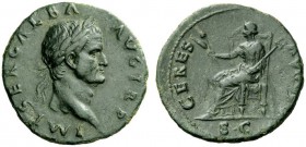 The Roman Empire 
 Galba, 68 – 69 
 As, circa June-August 68, Æ 8.13 g. IMP SER GALBA – AVG TR P Laureate head r. Rev. CERES – AVGVSTA Ceres, draped...
