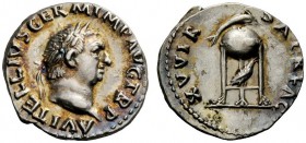 The Roman Empire 
 Vitellius, January – December 69 
 Denarius circa late April-20 December 69, AR 3.41 g. A VITELLIVS GERM IMP AVG TR P Bare head r...