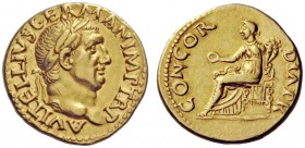 The Roman Empire 
 Vitellius, January – December 69 
 Aureus circa late April-20 December 69, AV 7.35 g. A VITELLIVS GERMAN IMP TR P Laureate head r...