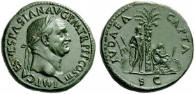 The Roman Empire 
 Vespasian, 69 – 79 
 Sestertius circa 71, Æ 25.72 g. IMP CAES VESPASIAN AVG P M TR P P P COS III Laureate head r. Rev. IVDAEA CAP...