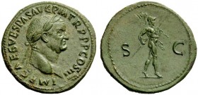 The Roman Empire 
 Vespasian, 69 – 79 
 Sestertius 71, Æ 23.45 g. IMP CAES VESPAS AVG P M TR P P P COS III Laureate head r. Rev. S – C Mars, naked b...