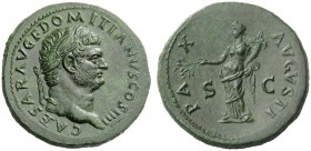 The Roman Empire 
 Domitian caesar, 69 – 81 
 Sestertius early 76-early 77, Æ 25.51 g. CAESAR AVG F DOMITIANVS COS IIII Laureate head r. Rev. PA – X...